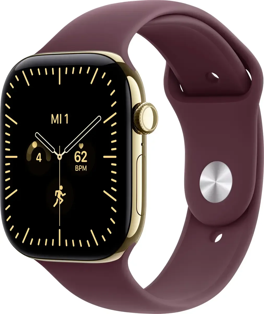 Watch Series 12 GPS + Cellular 46 mm Titangehäuse Sport Band Burgunder M/L de Apple – photo produit