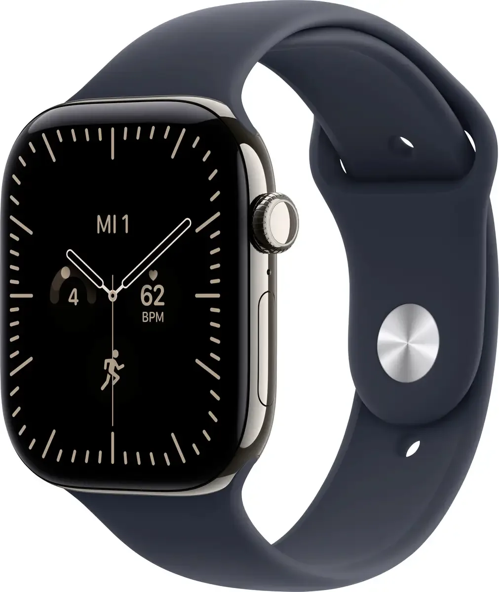 Watch Series 12 GPS + Cellular 46 mm Titangehäuse Sport Band Navy-Blau S/M by Apple – product photo