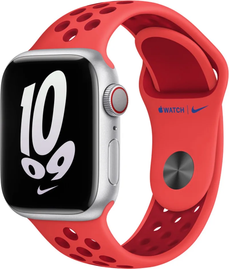 Watch sportbandje - Nike - Voor Apple Watch 3/4/5/6/7/8/SE 38/40/41mm - Bright Crimson/Gym Red från Apple i Röd – produktbild