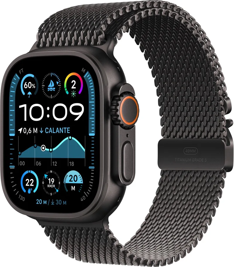 Watch Ultra 2 Cellular 49mm zwart Titanium (zwart Titanium) van Apple in Zwart Titanium – productfoto