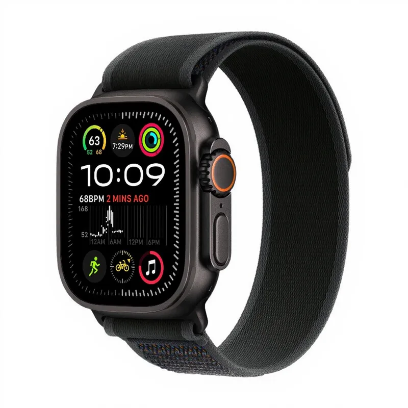 Watch Ultra 2 Montre connectée avec boîtier titane noir et bracelet trail noir - Taille M/L de Apple – photo produit