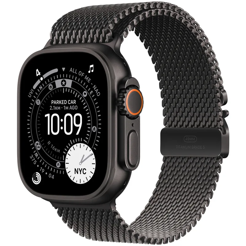 Watch Ultra 3 GPS + Cellular 49mm met Milanese Loop - Large Smartwatch Zwart by Apple – product photo