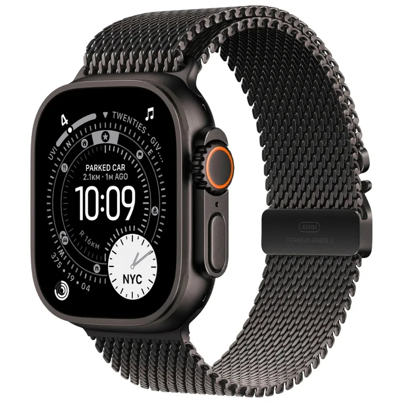 Watch Ultra 3 GPS + Cellular 49mm met Milanese Loop - Medium Smartwatch Zwart by Apple – product photo