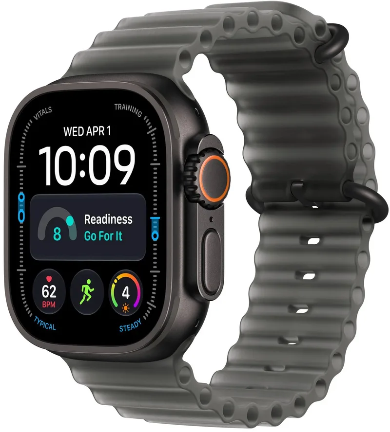 Watch Ultra 4 - 49 mm - Zwart titanium - Licht Ocean bandje by Apple in Zwart titanium Licht Ocean bandje – product photo