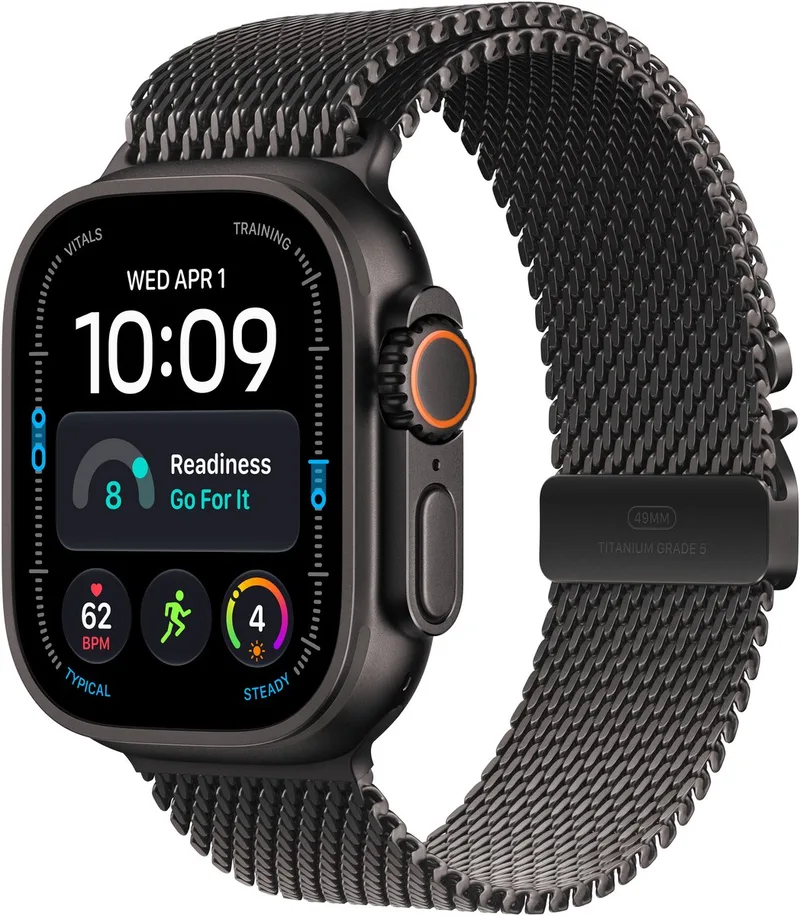 Watch Ultra 4 49mm Zwart (Zwarte Milanese Band M) från Apple i Zwart Milanese band – M – produktbild