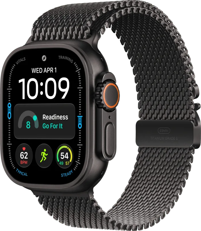 Watch Ultra 4 Cellular 49 mm Schwarz Milanaise Armband S de Apple – photo produit