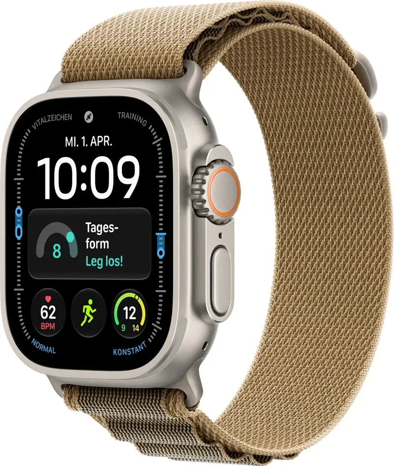 Watch Ultra 4 GPS + Cellular 49 mm Titangehäuse Alpine Loop Wüstensand S från Apple – produktbild