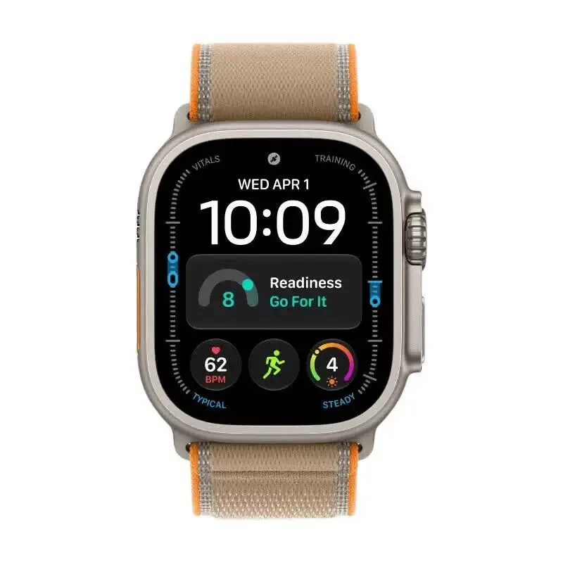 Watch Ultra 4 - GPS + Cellular - 49 mm - Titangehäuse mit Sand Trail Loop (M/L) från Apple – produktbild