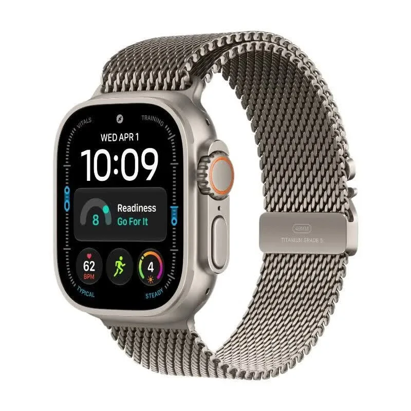 Watch Ultra 4 - GPS + Cellular - 49 mm - titanium kast met naturel titanium milanese loop (M) by Apple – product photo