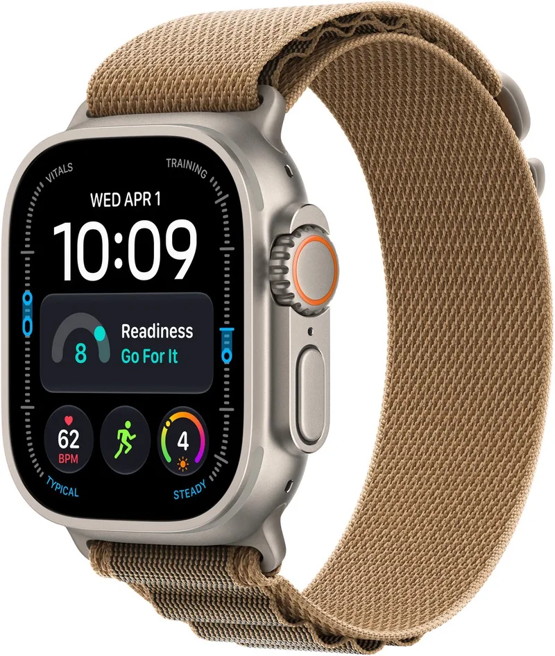 Watch Ultra 4 OLED 49 mm Digitaal 422 x 514 Pixels Touchscreen 5G Titanium Wifi GPS by Apple in Beige Alpine-bandje – L – product photo