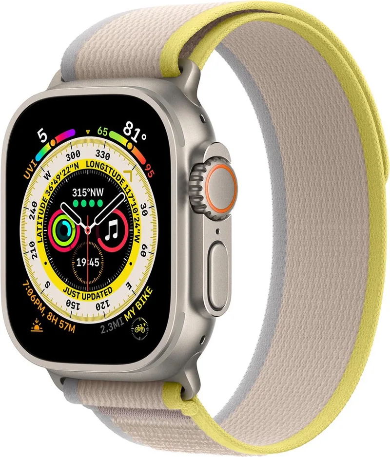 Watch Ultra Trail bandje - 49mm - Geel/Beige - Small/Medium de Apple en Jaune, Beige – S, M – photo produit