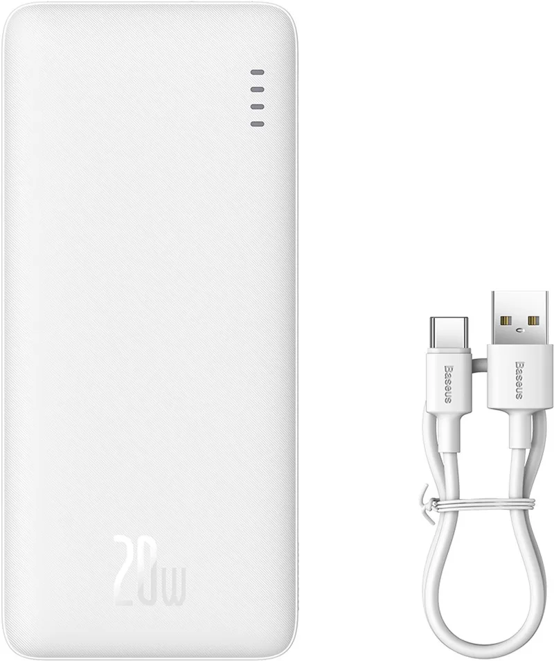 Airpow - Powerbank - 20W - 10000mAh - USB-C Kabel von Baseus in Weiß – Produktfoto