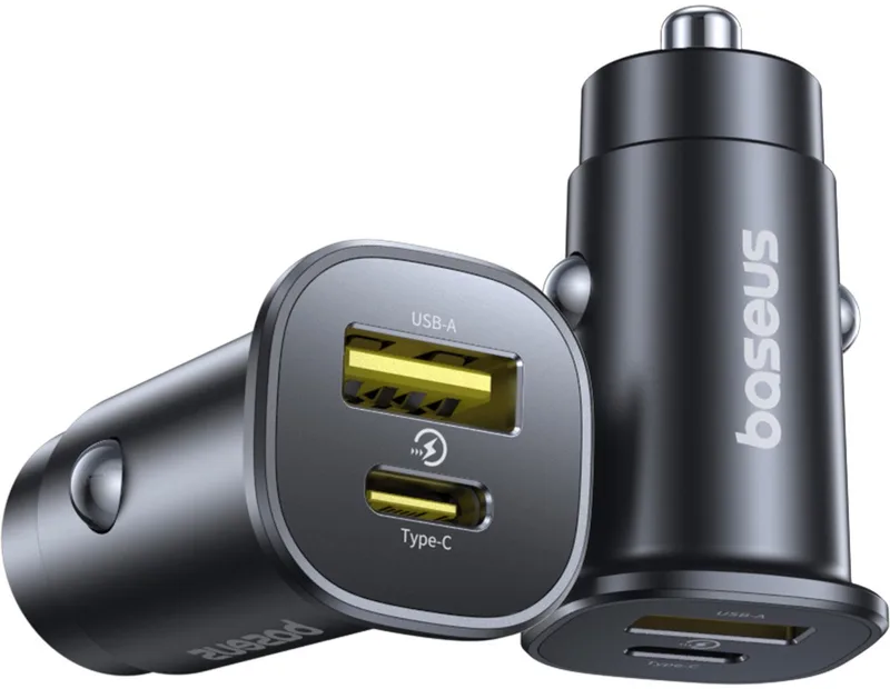 Autolader Go Trip Usb-C Usb-A 30W Voor Auto's Snel by Baseus in Black – product photo