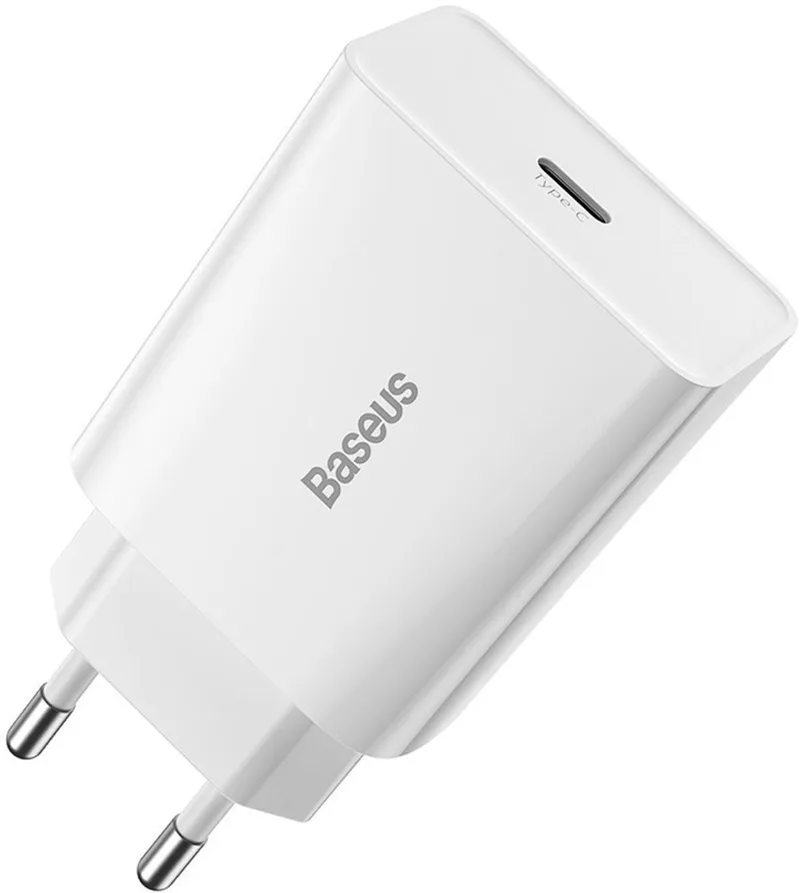 Baseus - 20W USB C Oplader - Snellader - USB C Adapter by Baseus in White – product photo