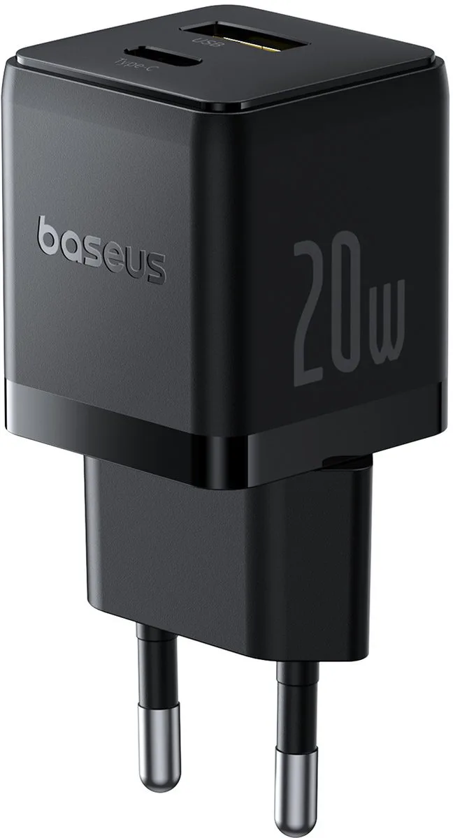 Baseus 20W Wandlader Usb-C Usb-A Voor Telefoons En Snelle Apparaten van Baseus in Transparant – productfoto