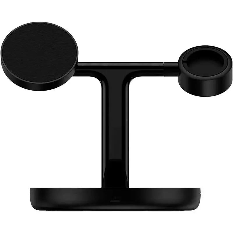 Baseus 3-in-1 kabelloses magnetisches Ladegerät 20 W, Schwarz, mit 12 V/2 A (EU) Schnellladegerät und USB Typ-C 3 A 1 m Kabel från Baseus – produktbild
