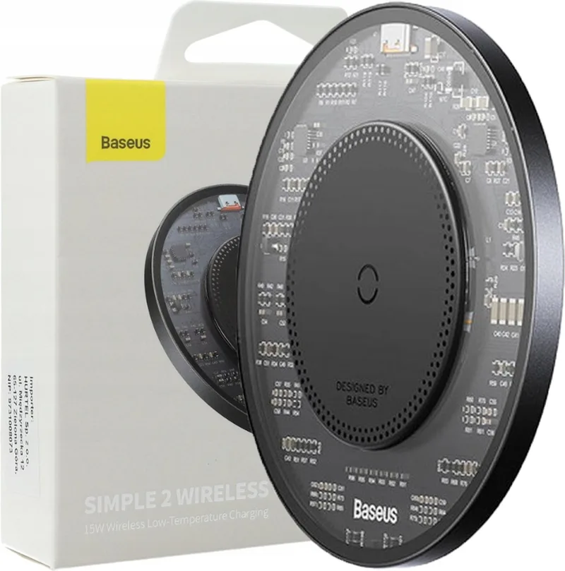 BS-W530 - 15W inductieve lader + USB C - USB C 24W 1m kabel by Baseus in Black – product photo