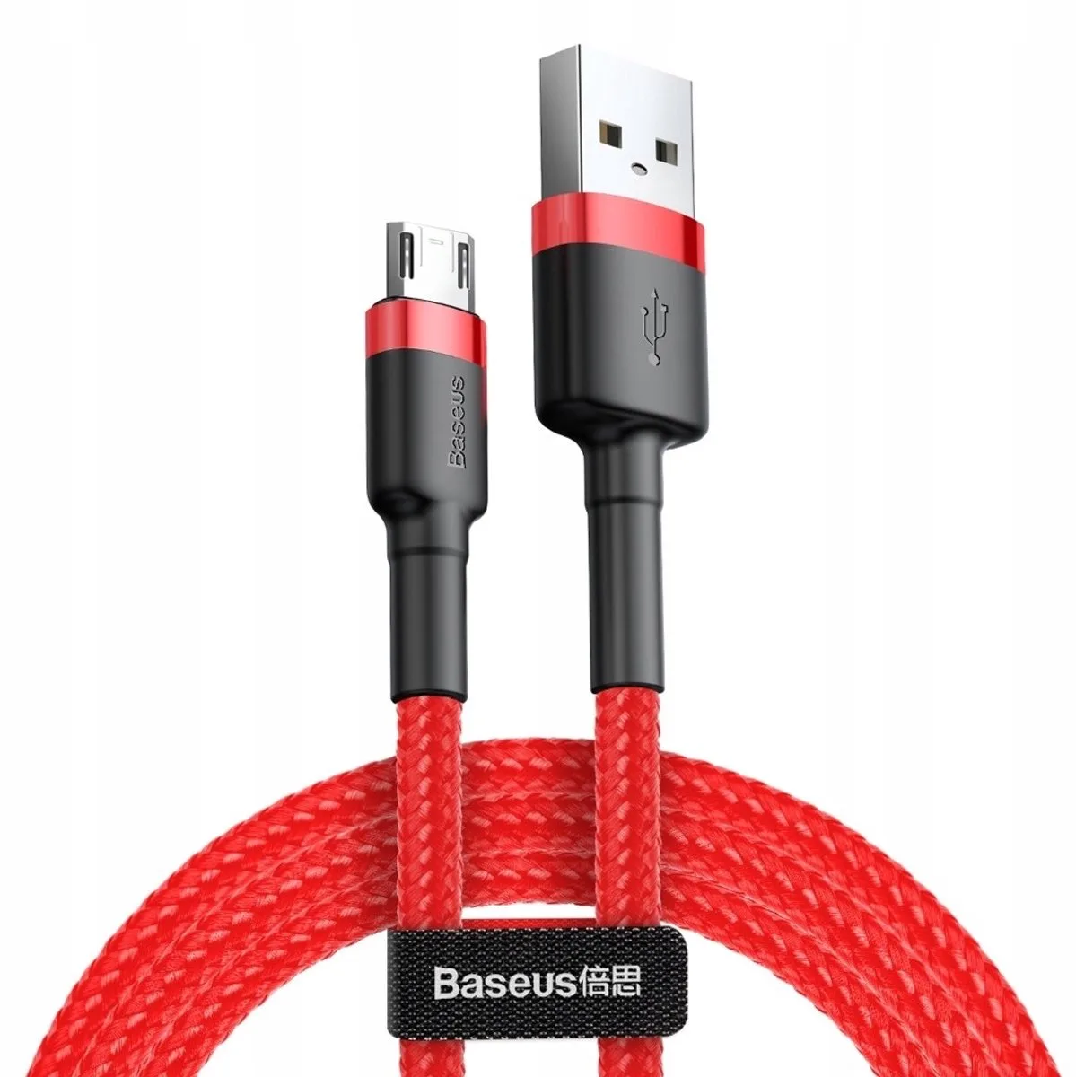 Cafule Micro USB Kabel 2.4A 1m Rood - Duurzaam Nylon fra Baseus – produktbillede