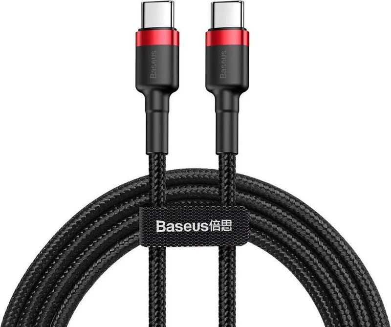 Cafule - nylon kabel USB Type C Power Delivery 2.0 100W 20V 5A 2m - (CATKLF-AL91) van Baseus in Zwart – productfoto