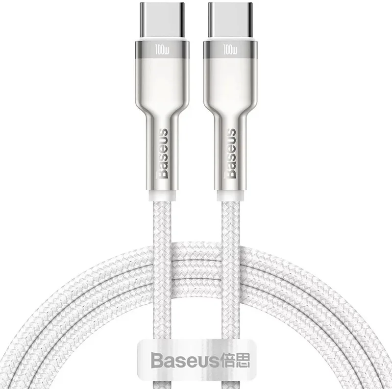 Cafule - Series Metal Data USB-C / USB-C PD QC SCP 100W 5A - 1 - m - kabel von Baseus in Weiß – Produktfoto