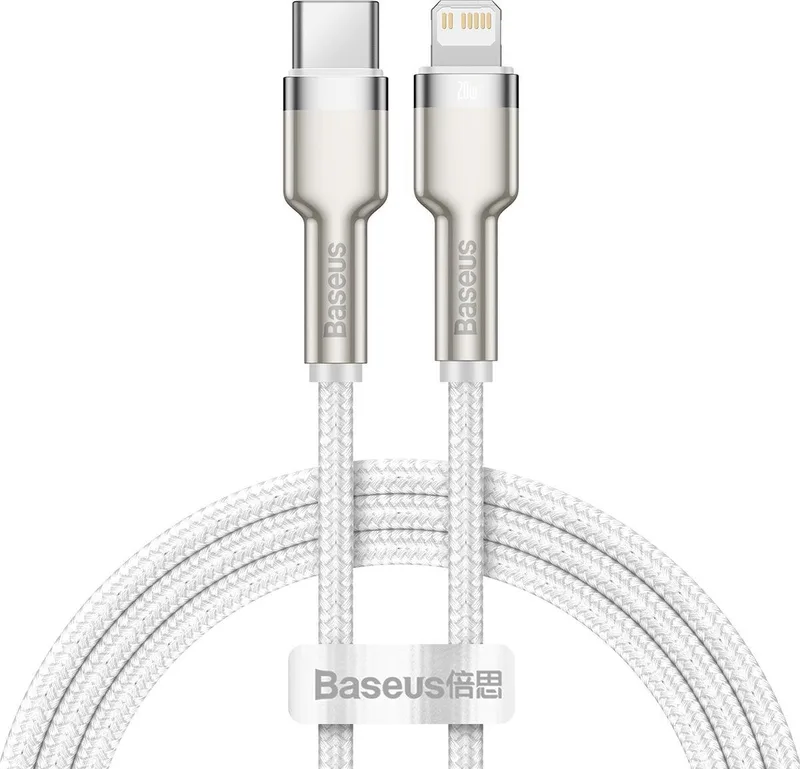Cafule Series USB-C naar Lightning Kabel PD 20W 2m från Baseus i Vit – produktbild