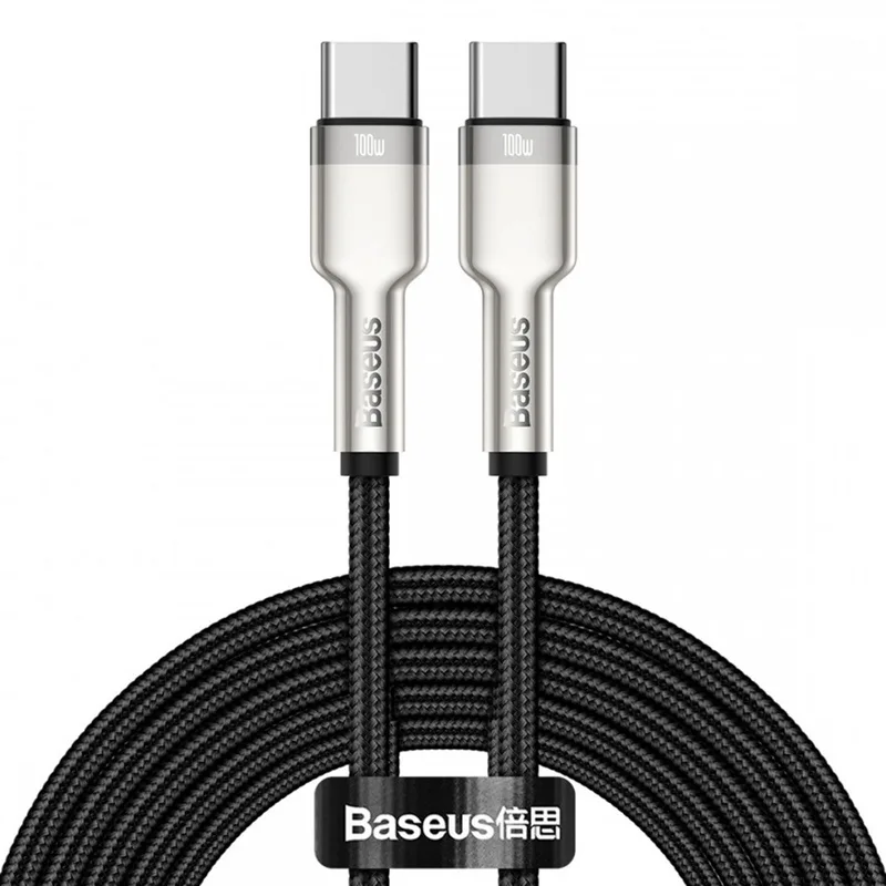Cafule Series USB-C naar USB-C Kabel Metaal 100W 2m från Baseus i Svart – produktbild
