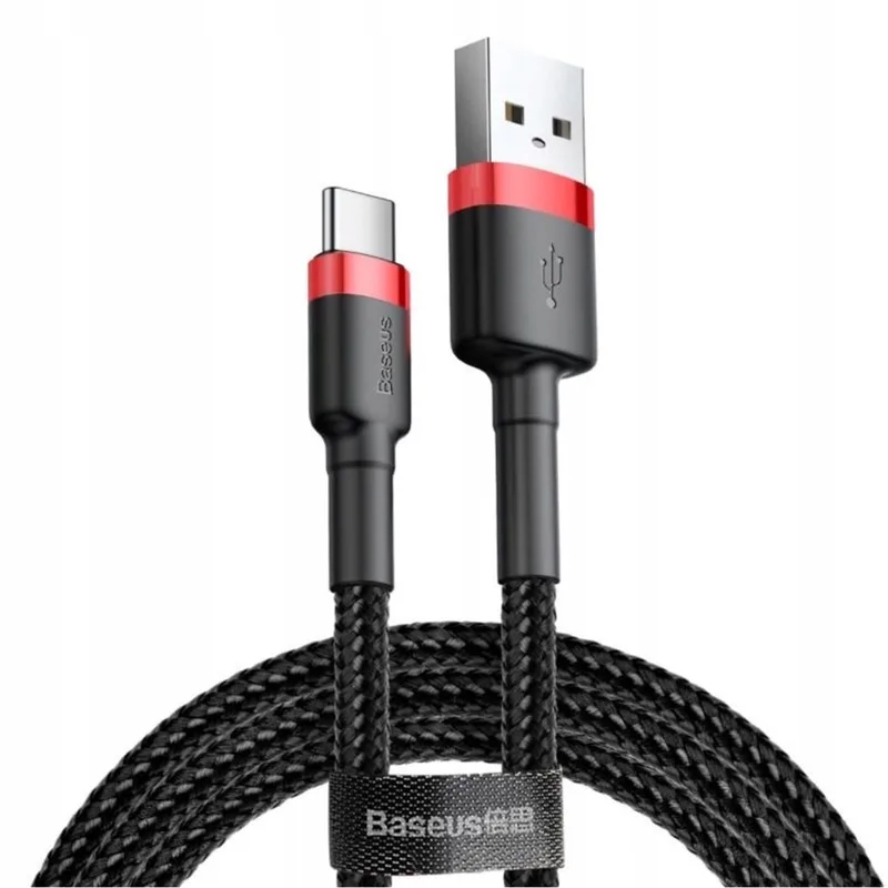 Cafule USB-C Kabel 1m Nylon QC3.0 Snel Laden Zwart by Baseus – product photo