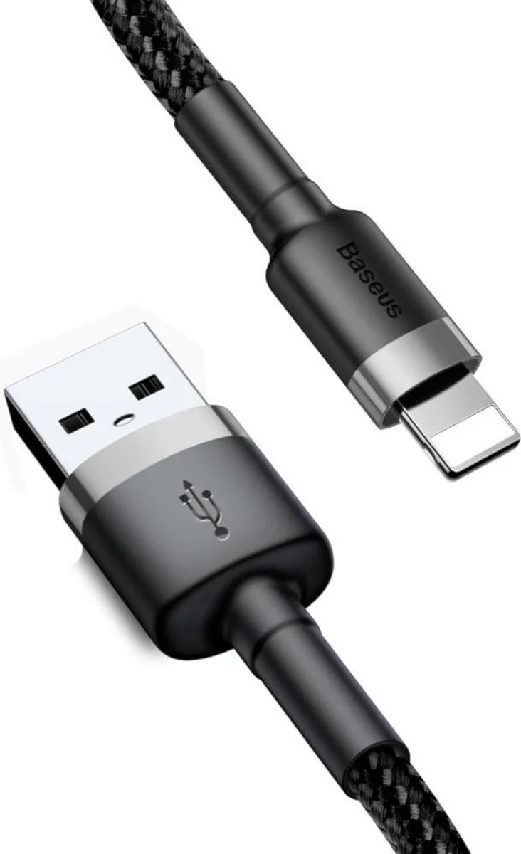 Cafule USB Kabel naar Apple Lightning 3 meter grijs - 3A - Fast Charging - geschikt voor iPhone by Baseus in Black – product photo