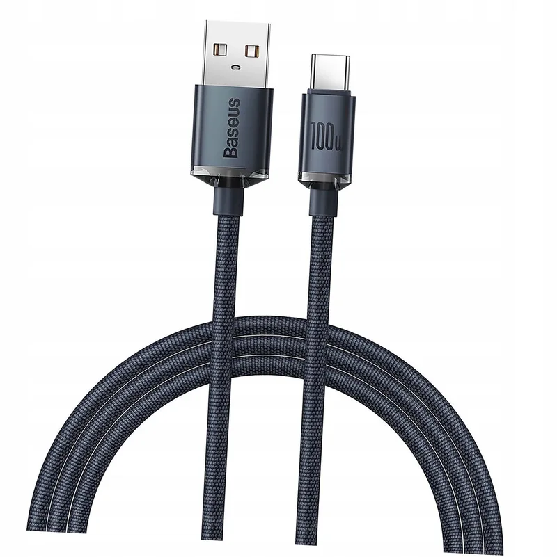 Crystal Shine USB-A naar USB-C Kabel 100W 1.2m Zwart by Baseus – product photo