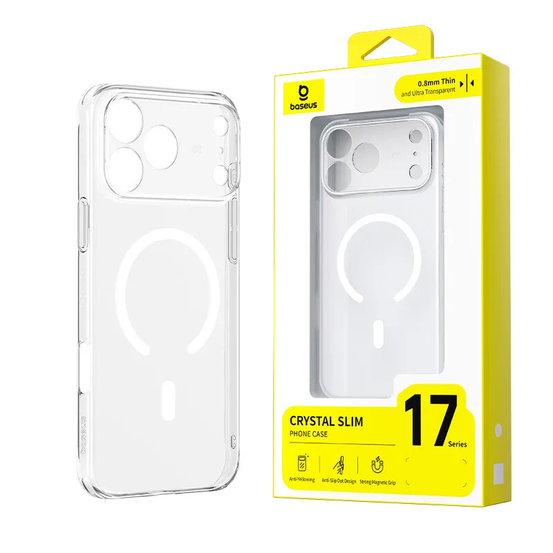 Crystal Slim magnetische Handyhülle für iPhone 17 Pro Transparent von Baseus – Produktfoto