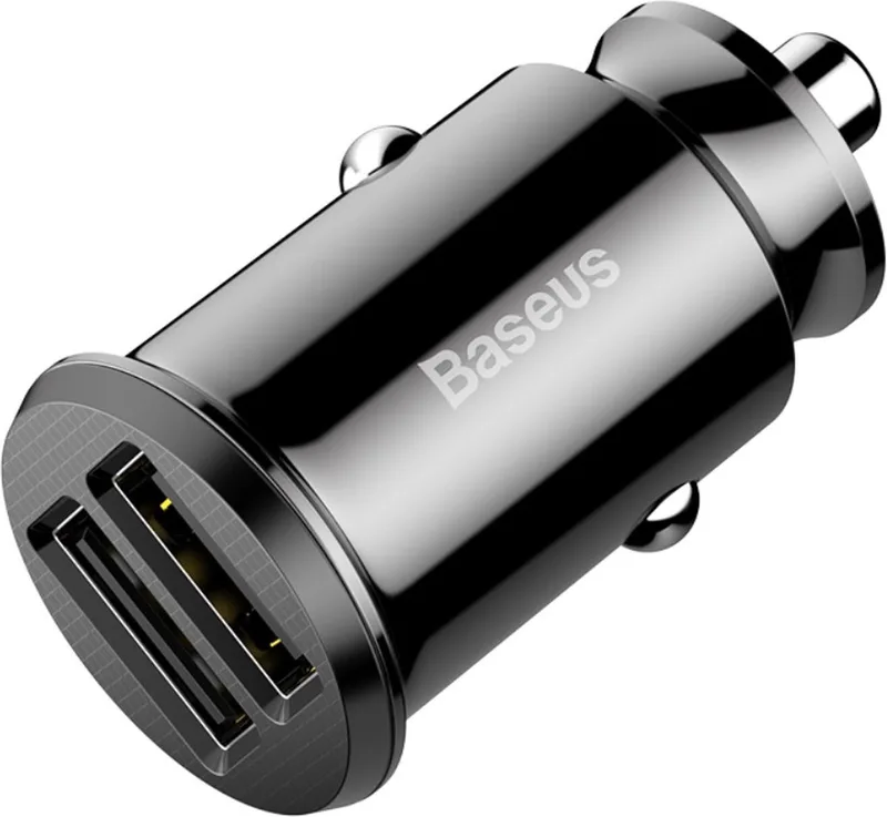 Dubbele USB Autolader 3.1A från Baseus i Svart – produktbild