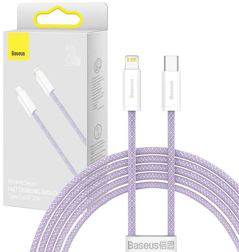 Dynamic Series Usb-C Naar Lightning-Kabel, 20 W, 2 M by Baseus in Purple – product photo