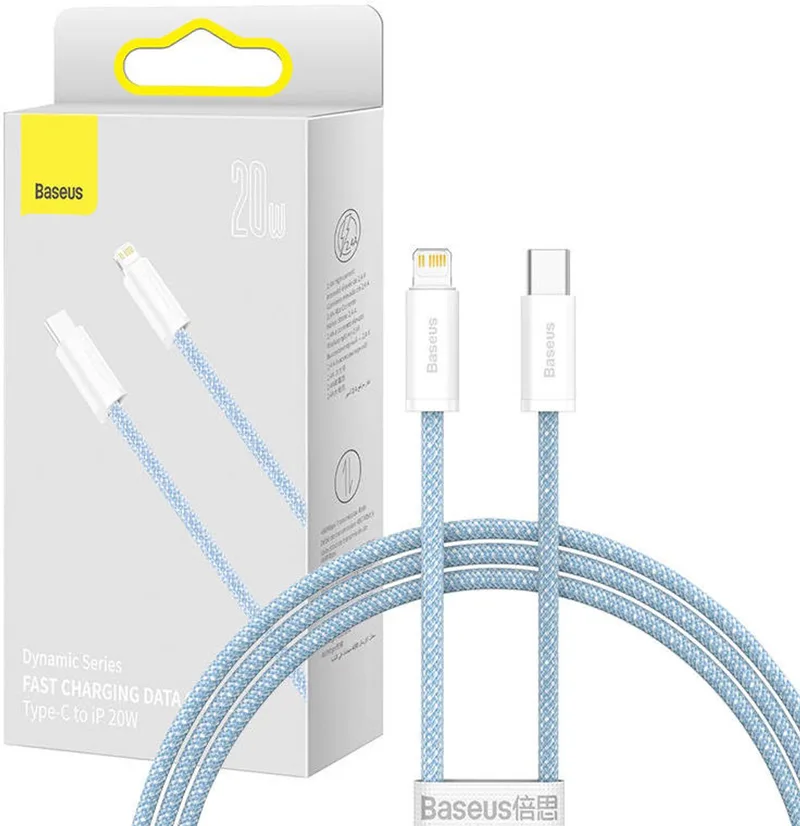 Dynamic Series Usb-C Naar Lightning-Kabel, 20W, 1M (Blauw) fra Baseus i Gennemsigtig – produktbillede