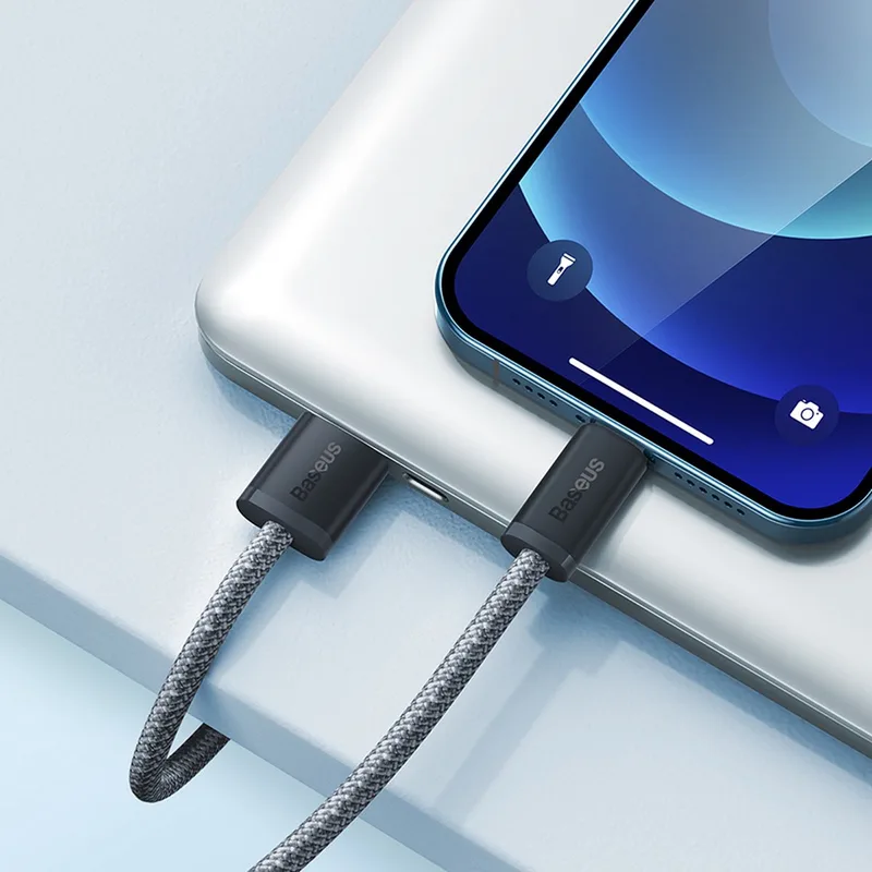 Dynamische USB-Naar-Lightning-Kabel by Baseus in Grey – product photo