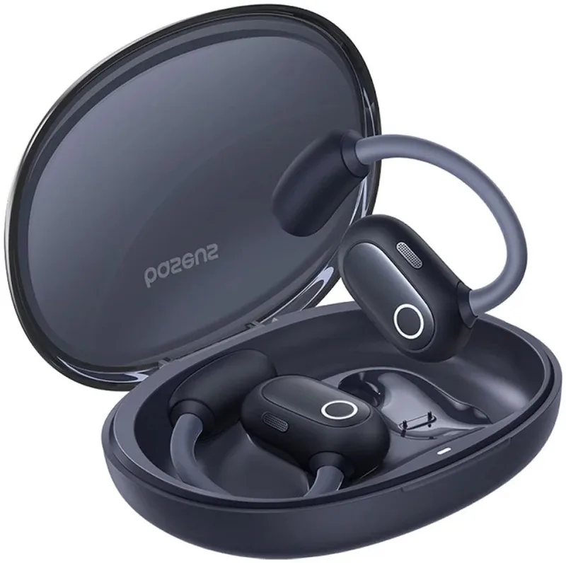 Eli Sport 1 | Open-Ear Oordopjes | Met Nekband | Sport Oordopjes | Geschikt voor Hardlopen, Wielrennen, Reizen, etc | Waterdicht IPX4 | Draadloze Oortjes | Stellar de Baseus en Noir – photo produit
