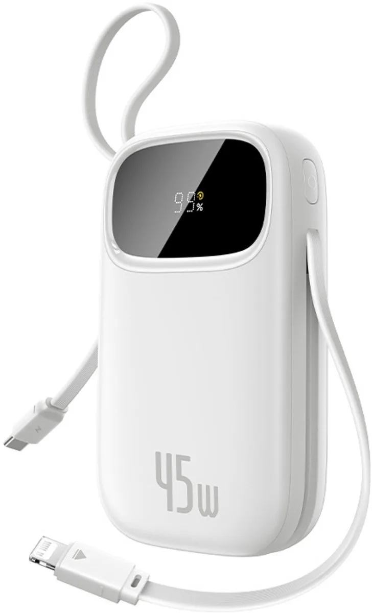 EnerFill FC31 Qpow 3 - Powerbank - 10000mAh - USB-C en Lightning by Baseus in White – product photo