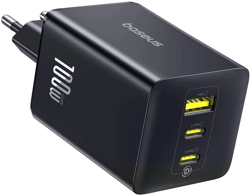 Enerfill Fe11 100W Wandlader Voor Telefoons Met 2X Usb-C van Baseus in Transparant – productfoto