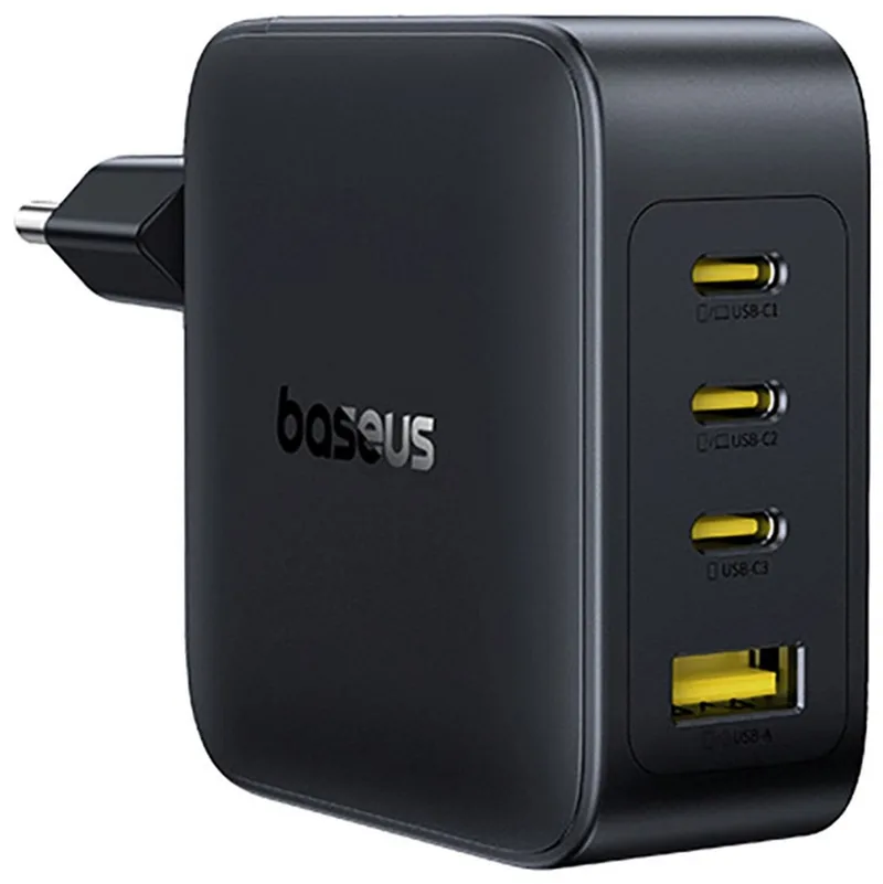 Enerfill Fh11 Wandlader Voor Laptop En Telefoon 3Xusb C 1Xusb by Baseus in Transparent – product photo
