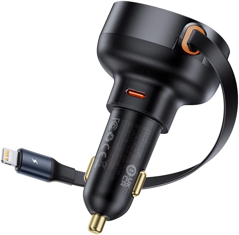 Enjoyment - Pro USB-C - (vrouwelijk) / Lightning - (mannelijk) - 60W - autolader de Baseus en Noir – photo produit