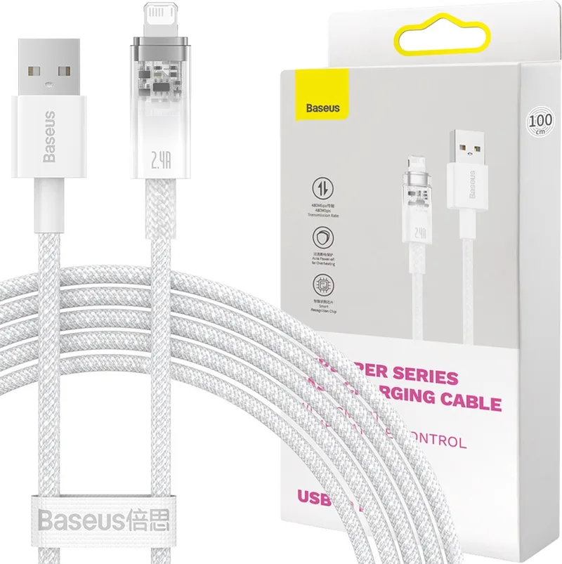Explorer - Series kabel USB - Lightning 2.4A - 2 - m - (CATS010102) van Baseus in Wit – productfoto