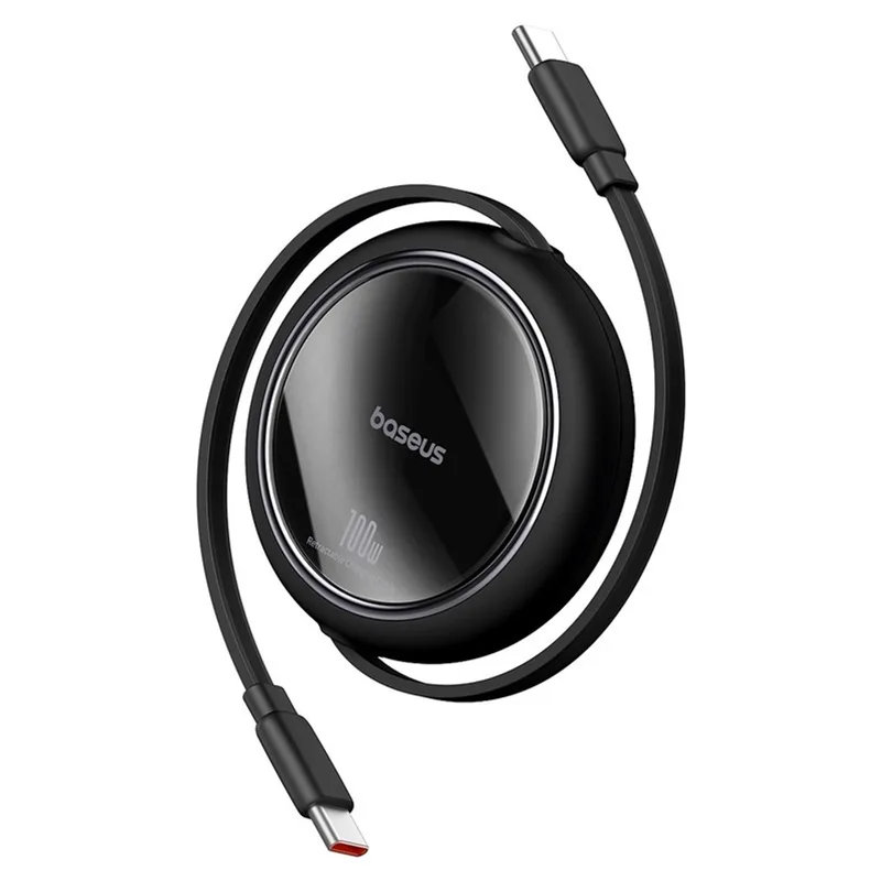 Free2Draw - Mini USB-C - USB-C 100W 1m intrekbare kabel von Baseus in Schwarz – Produktfoto