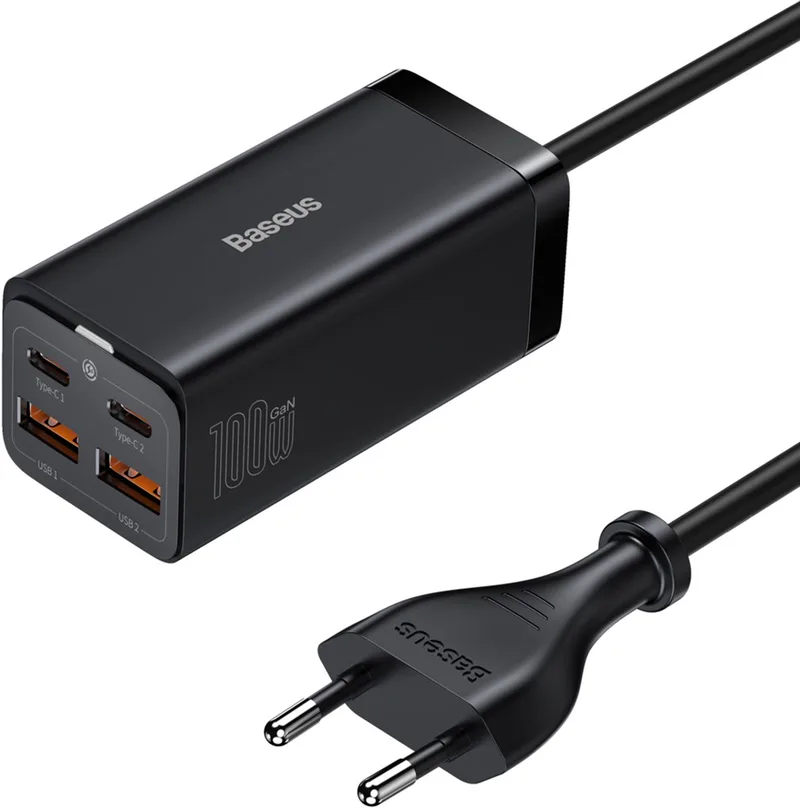 GaN3 Pro Oplader - Snellader - Power Delivery Adapter - 100W van Baseus in Zwart – productfoto