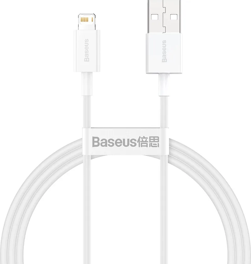 Lightning kabel Superior Fast Charge 2.4A - 1 meter by Baseus in White – product photo