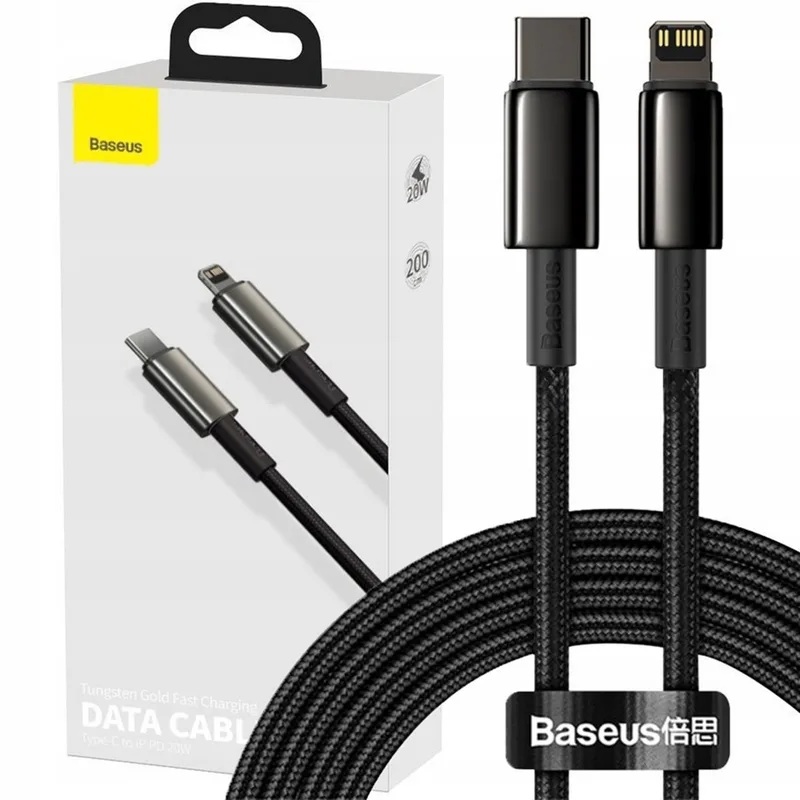 PD 20W USB-C naar Lightning kabel - 200cm de Baseus en Noir – photo produit