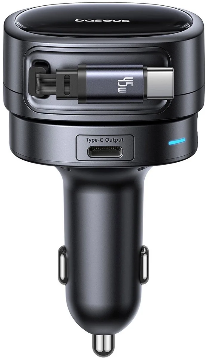 PrimeTrip VR1 - Autolader - USB-A en USB-C - 60W van Baseus in Zwart – productfoto