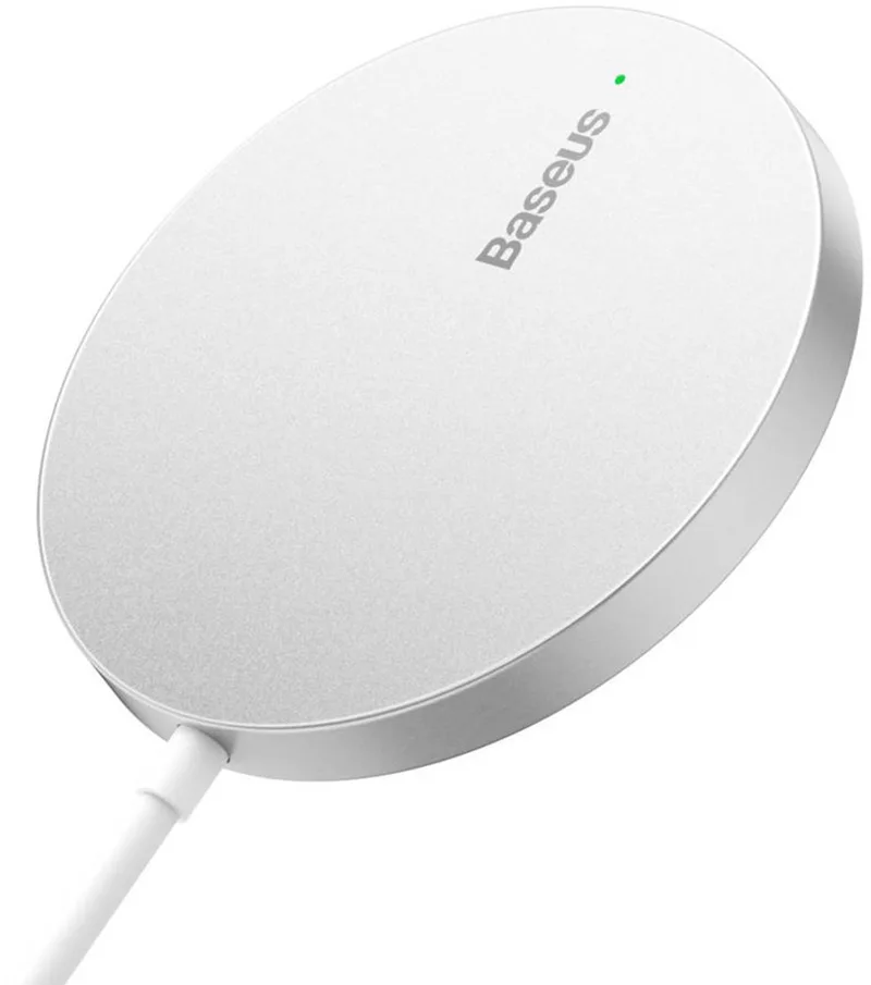 Simple Mini3 draadloze oplader - Geschikt voor MagSafe en Qi2 - 15 Watt de Baseus en Argent – photo produit
