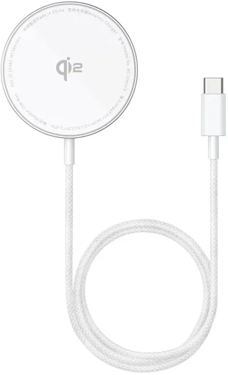 Simple Mini4 Air Qi2 - 15W Magnetische Draadloze Oplader - Compatibel met MagSafe - Fast Charge van Baseus in Zilver – productfoto