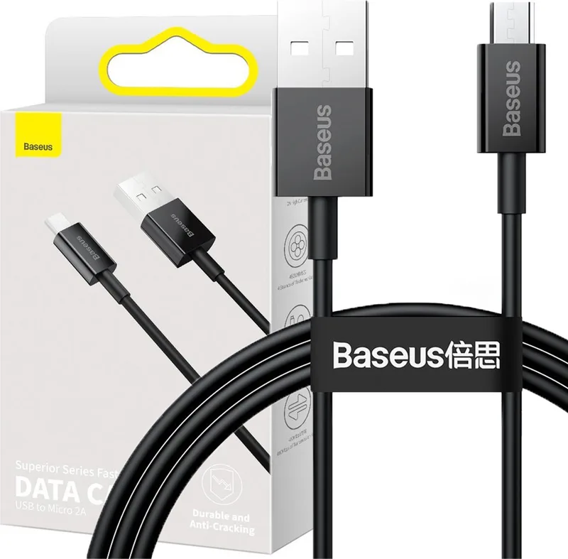 Superior - kabel USB - micro USB kabel voor snel opladen 2A 1m - (CAMYS-01) by Baseus in Black – product photo