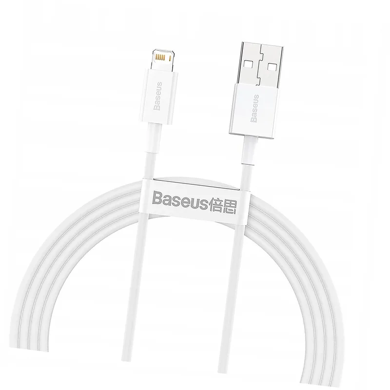 Superior USB Lightning Kabel 2.4A 1.5m Wit van Baseus – productfoto