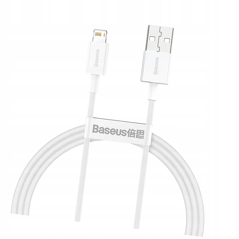 Superior USB Lightning Kabel 2.4A 1m Wit (CALYS-A02) van Baseus – productfoto
